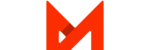 orange modern letter m logo